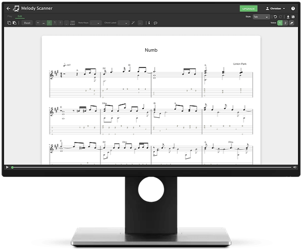 Screenshot of the Melody Scanner Editor